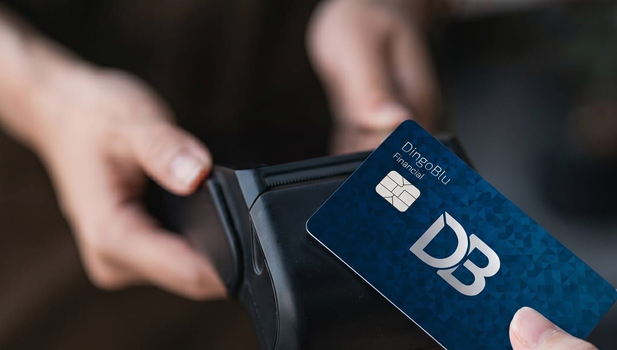 myDingoBlu card held to a card terminal